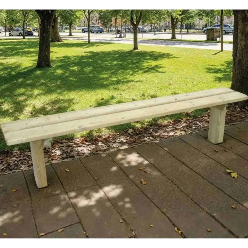 Banquette en bois Turin 2 000 mm, bois résineux autoclave classe 4, assise 470 mm, à sceller