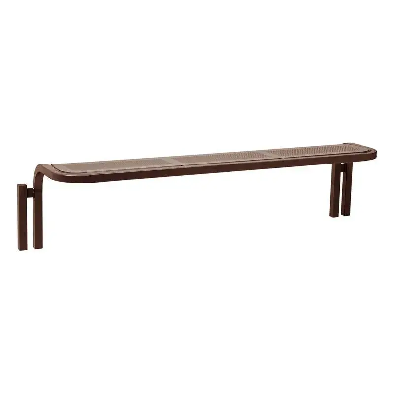 Banquette Conviviale® 2 000 mm sans dossier, assise en tôle perforée 2 mm, tube acier cintré 40 x 40 mm