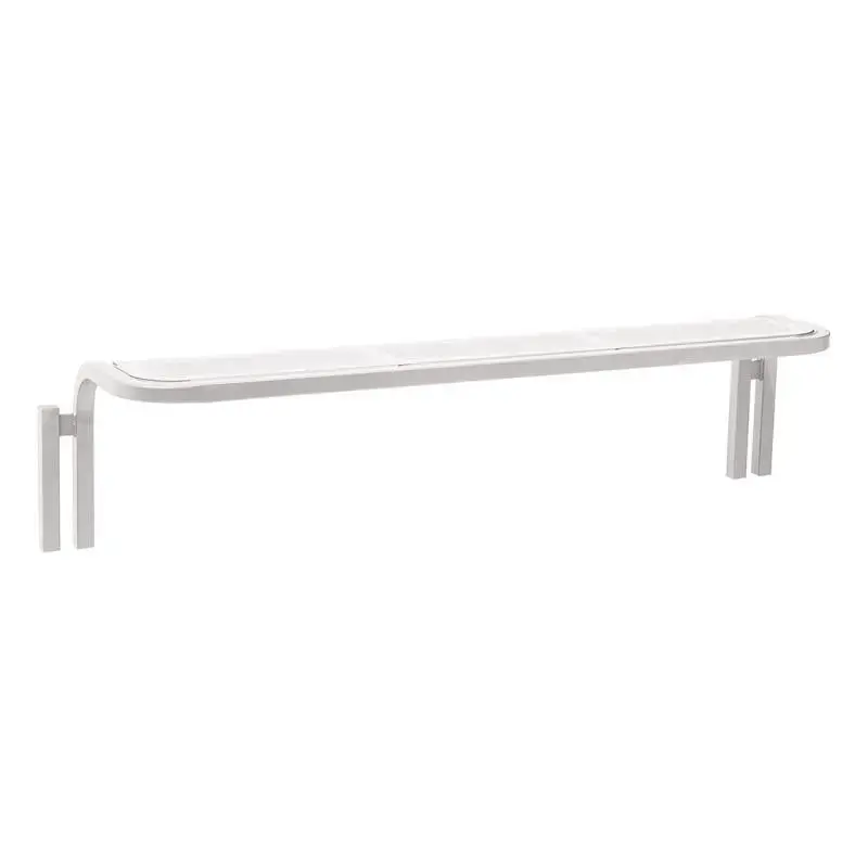 Banquette Conviviale® 2 000 mm sans dossier, assise en tôle perforée 2 mm, tube acier cintré 40 x 40 mm