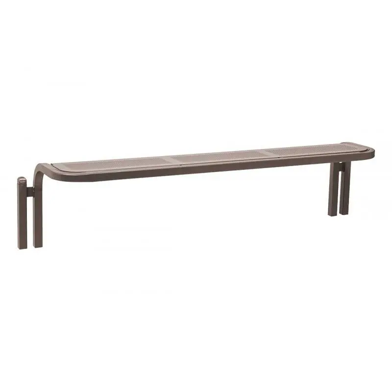 Banquette Conviviale® 2 000 mm sans dossier, assise en tôle perforée 2 mm, tube acier cintré 40 x 40 mm