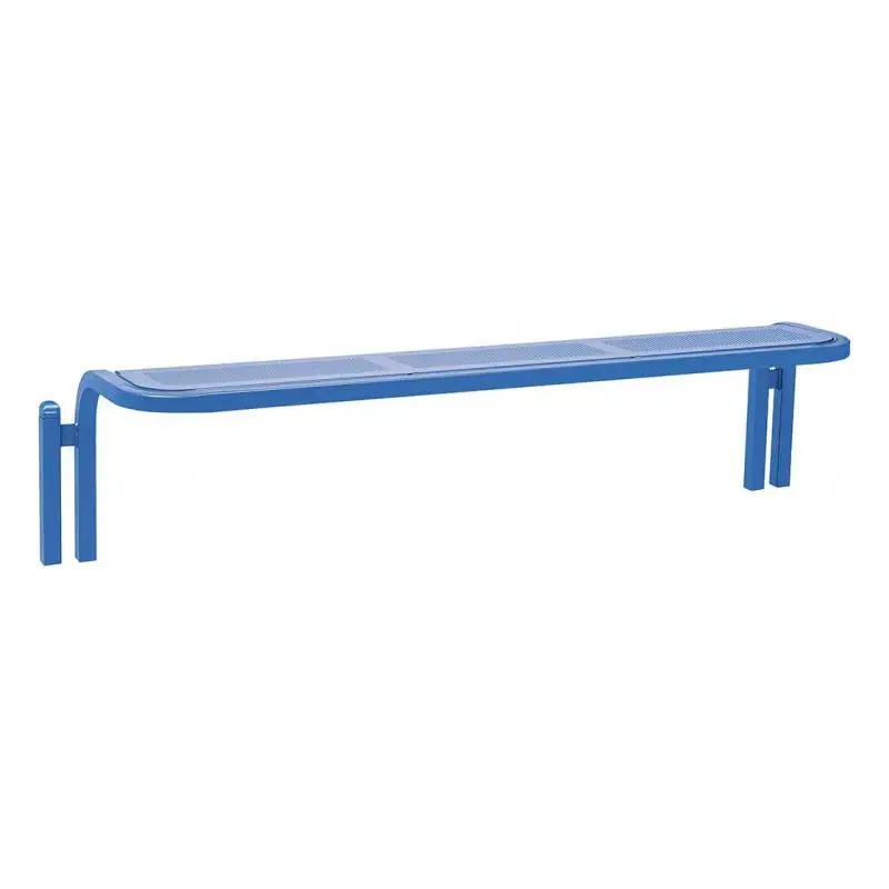 Banquette Conviviale® 2 000 mm sans dossier, assise en tôle perforée 2 mm, tube acier cintré 40 x 40 mm