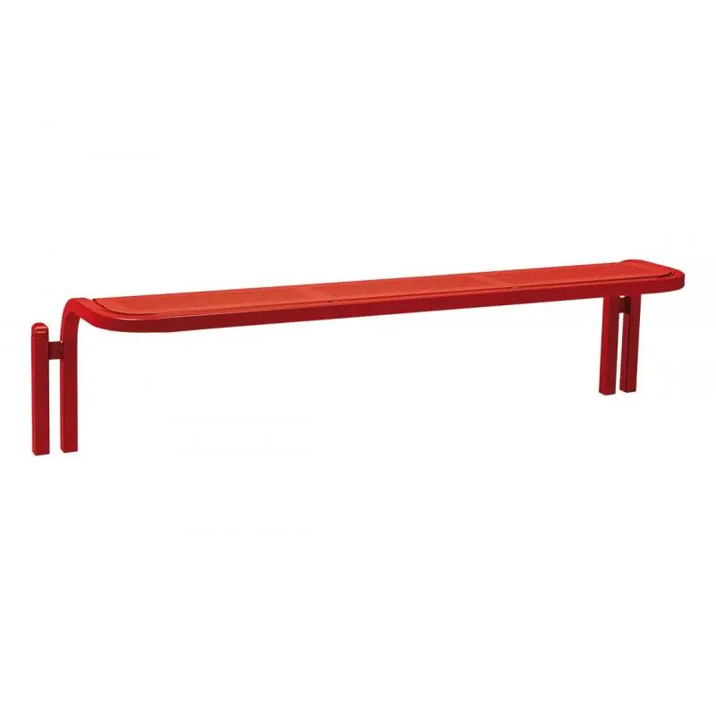 Banquette Conviviale® 2 000 mm sans dossier, assise en tôle perforée 2 mm, tube acier cintré 40 x 40 mm