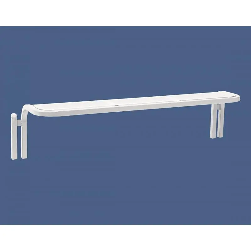 Banquette Conviviale® 2 000 mm sans dossier, assise en tôle perforée 2 mm, tube acier cintré 40 x 40 mm