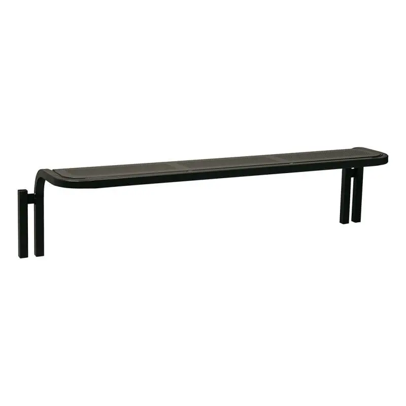 Banquette Conviviale® 2 000 mm sans dossier, assise en tôle perforée 2 mm, tube acier cintré 40 x 40 mm