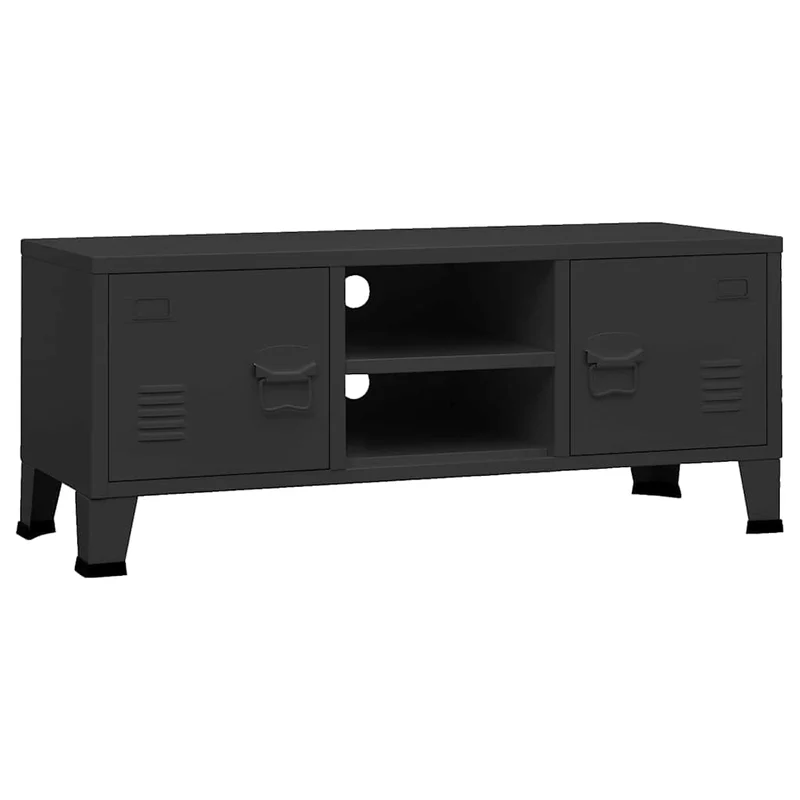 339618 vidaXL Industrial TV Cabinet Black 105x35x42 cm Metal