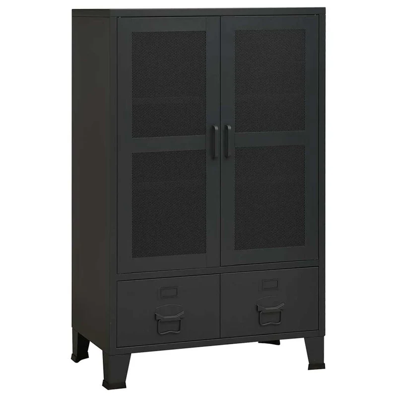 Industrial Storage Chest Black 70x40x115 cm Metal