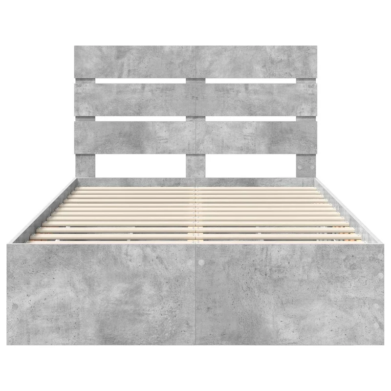Bed Frame with Drawer Concrete Grey 135 x 190 cm Engineer Wood