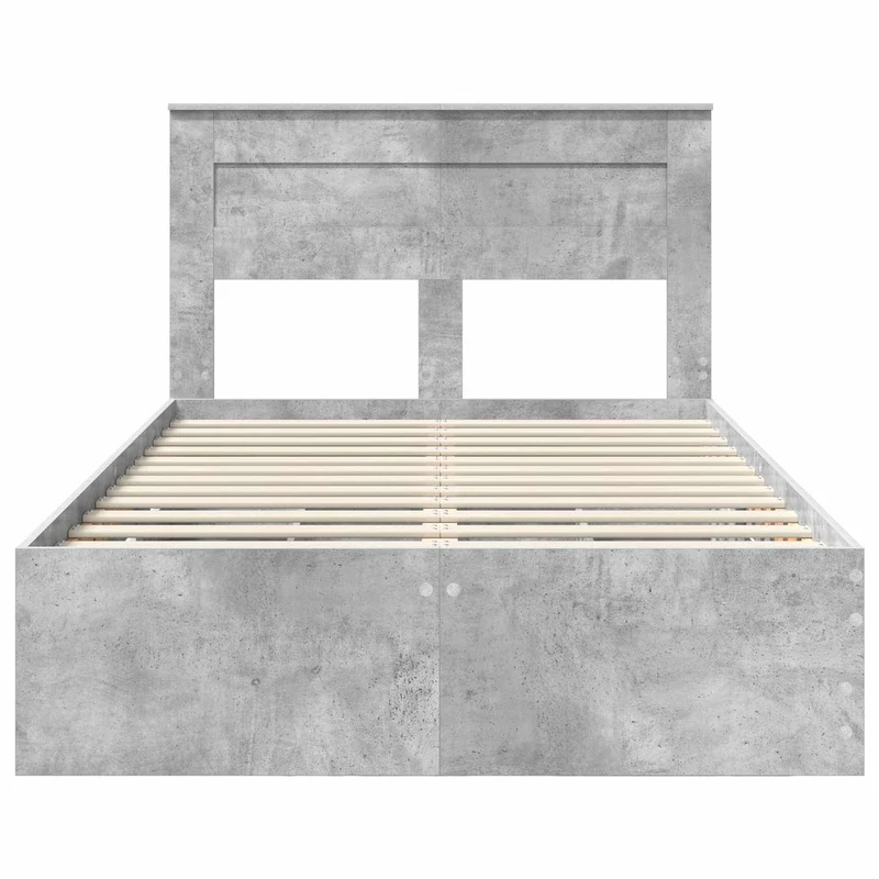 Bed Frame with Drawer Concrete Grey 135 x 190 cm Engineer Wood