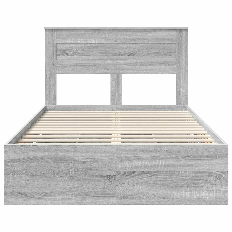 Bed Frame with Drawer Grey Sonoma 120 x 190 cm Engineer Wood