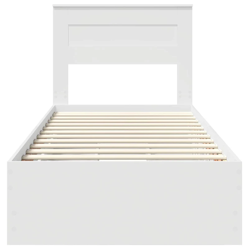 Bed Frame with Drawer White 100 x 200 cm Engineer Wood