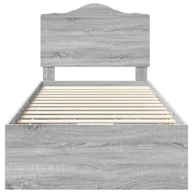 Bed Frame with Drawer Grey Sonoma 100 x 200 cm Engineer Wood