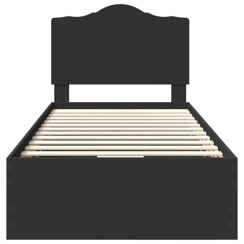 Bed Frame with Drawer Black 90 x 200 cm Engineer Wood