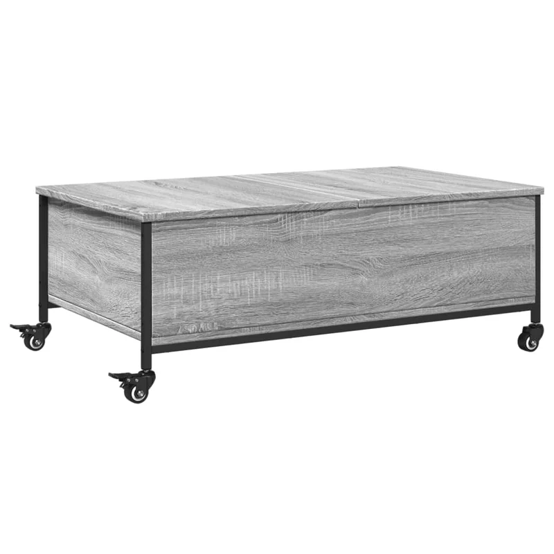 Coffee Table with Wheels Grey Sonoma 91x55x34cm Engineered Wood