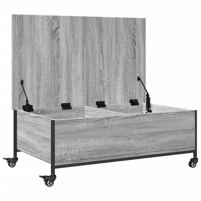 Coffee Table with Wheels Grey Sonoma 91x55x34cm Engineered Wood