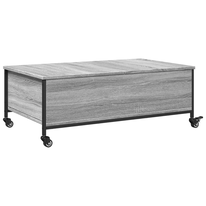 Coffee Table with Wheels Grey Sonoma 91x55x34cm Engineered Wood