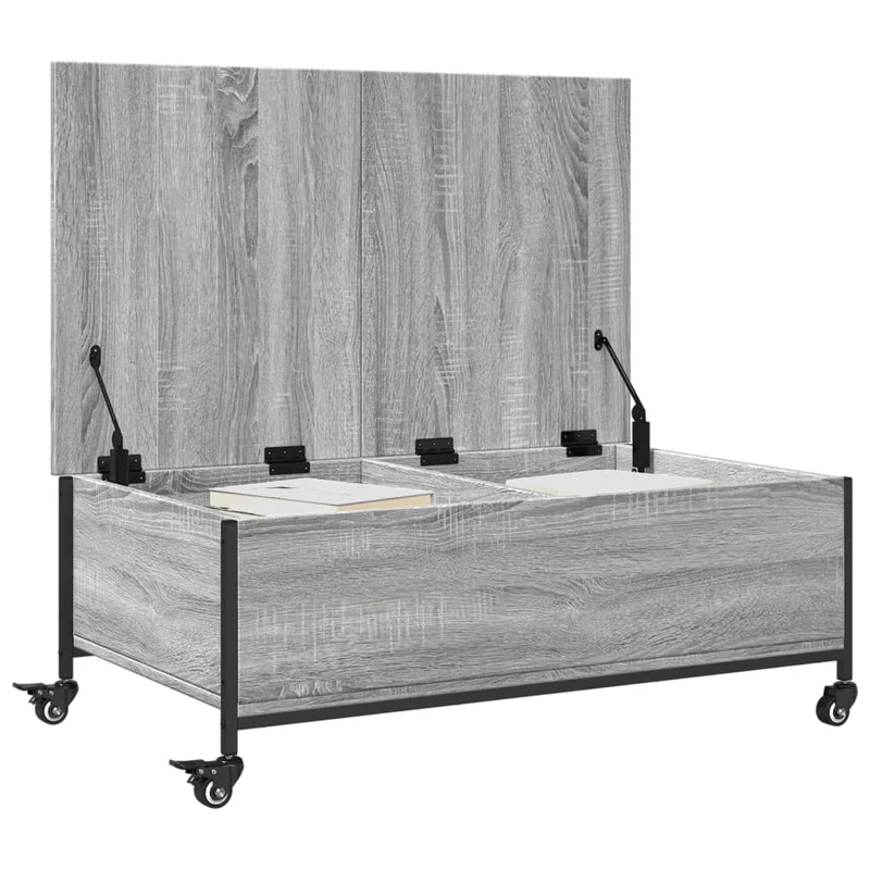 Coffee Table with Wheels Grey Sonoma 91x55x34cm Engineered Wood
