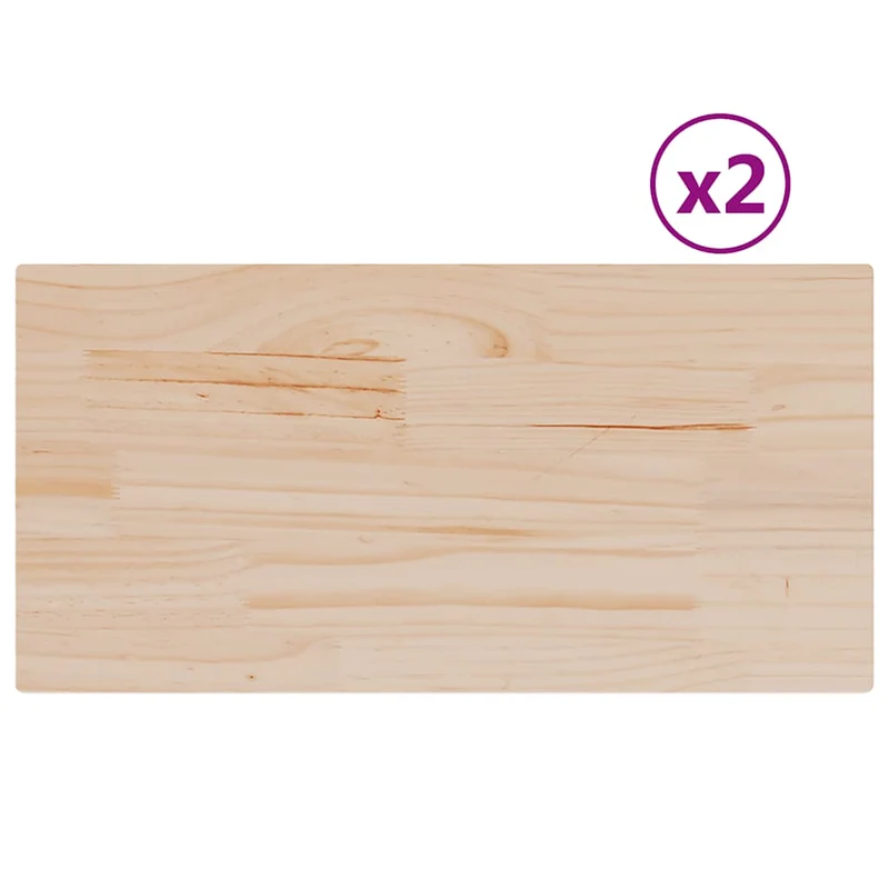Table Tops 2 pcs 80x40x1,7 cm Rectangular Solid Wood Pine