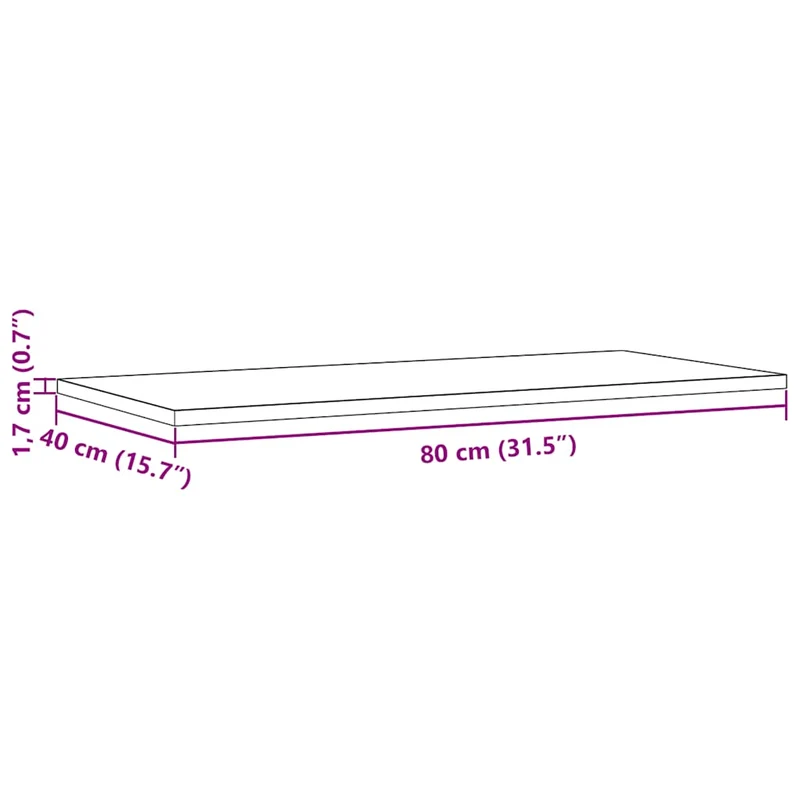 Table Tops 2 pcs 80x40x1,7 cm Rectangular Solid Wood Pine