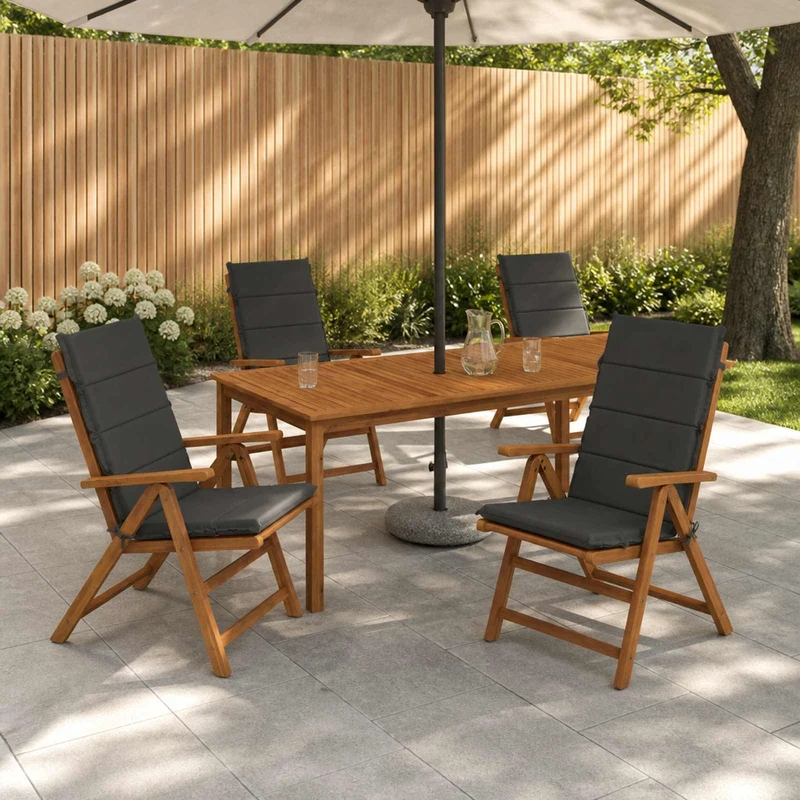 High Back Chair Cushion GEMERT 4 pcs 100% Polyester Anthracite