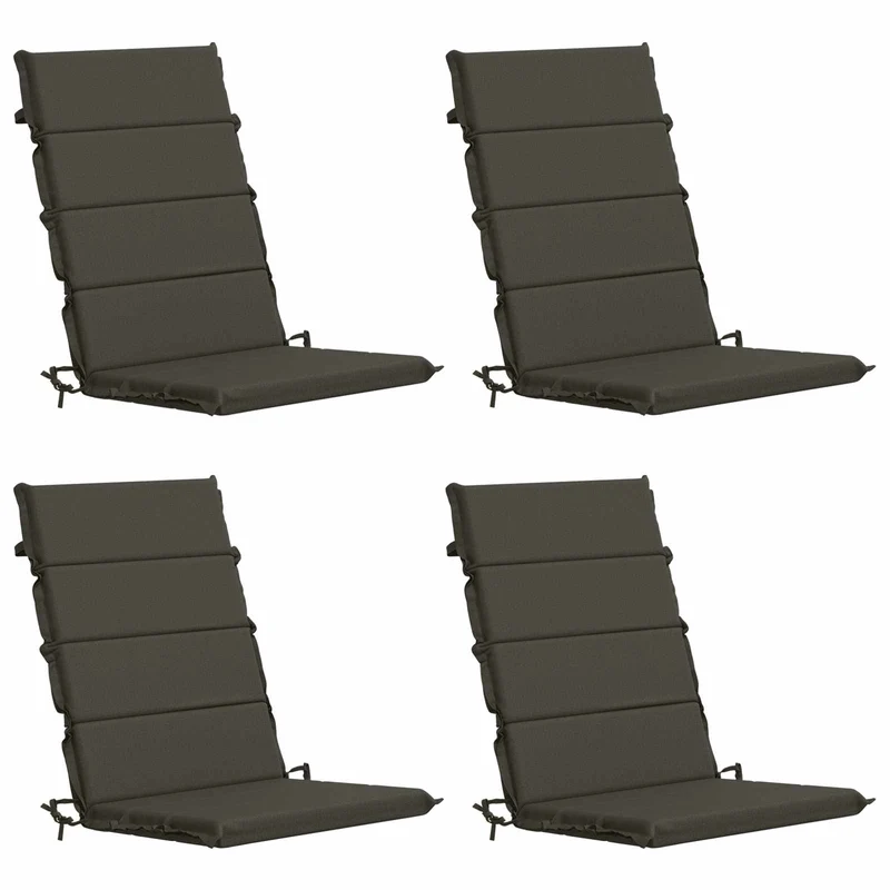High Back Chair Cushion GEMERT 4 pcs 100% Polyester Anthracite