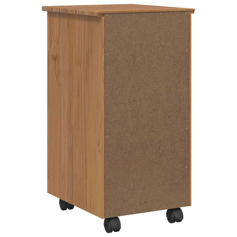 Rolling Cabinet with Drawers CORONA Honey Brown