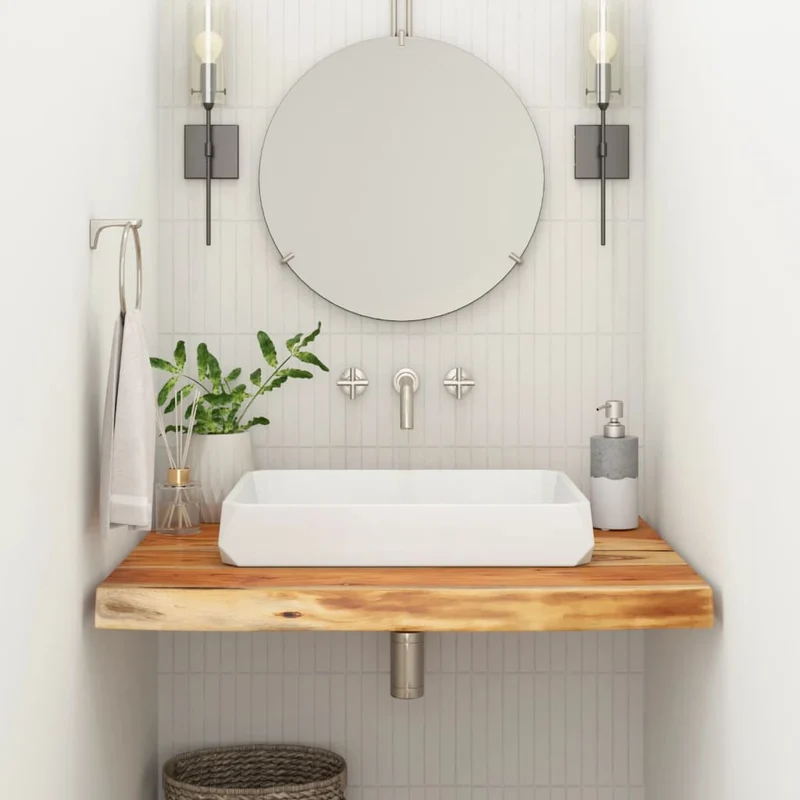 Bathroom Countertop 80x60x3,8 cm Rectangular Solid Wood Acacia