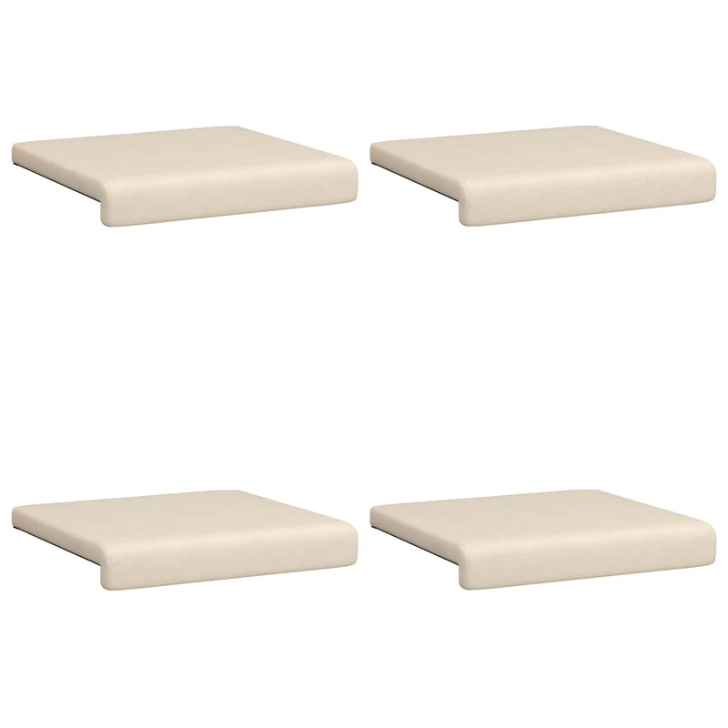 Bench Cushion 4 pcs Microfiber Beige Depth 35 cm