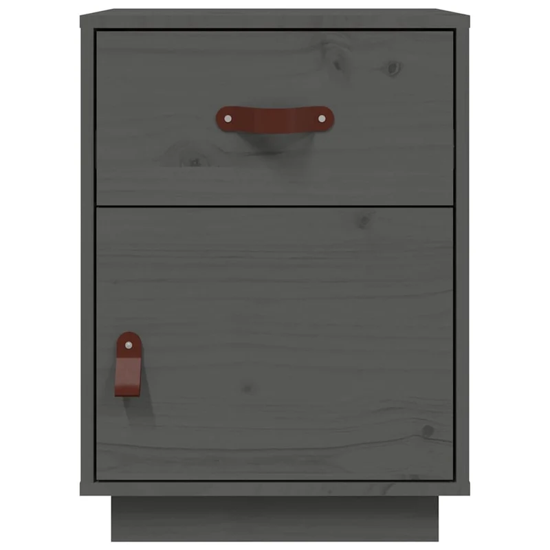 818310 vidaXL Bedside Cabinets 2 pcs Grey 40x34x55 cm Solid Wood Pine
