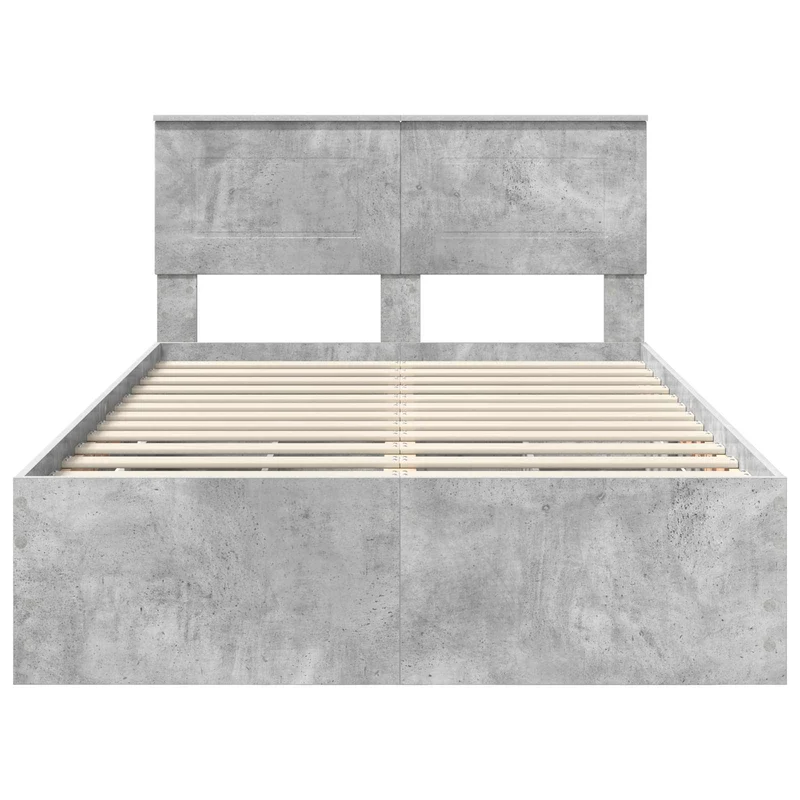 Bed Frame with Drawer Concrete Grey 135 x 190 cm Engineer Wood