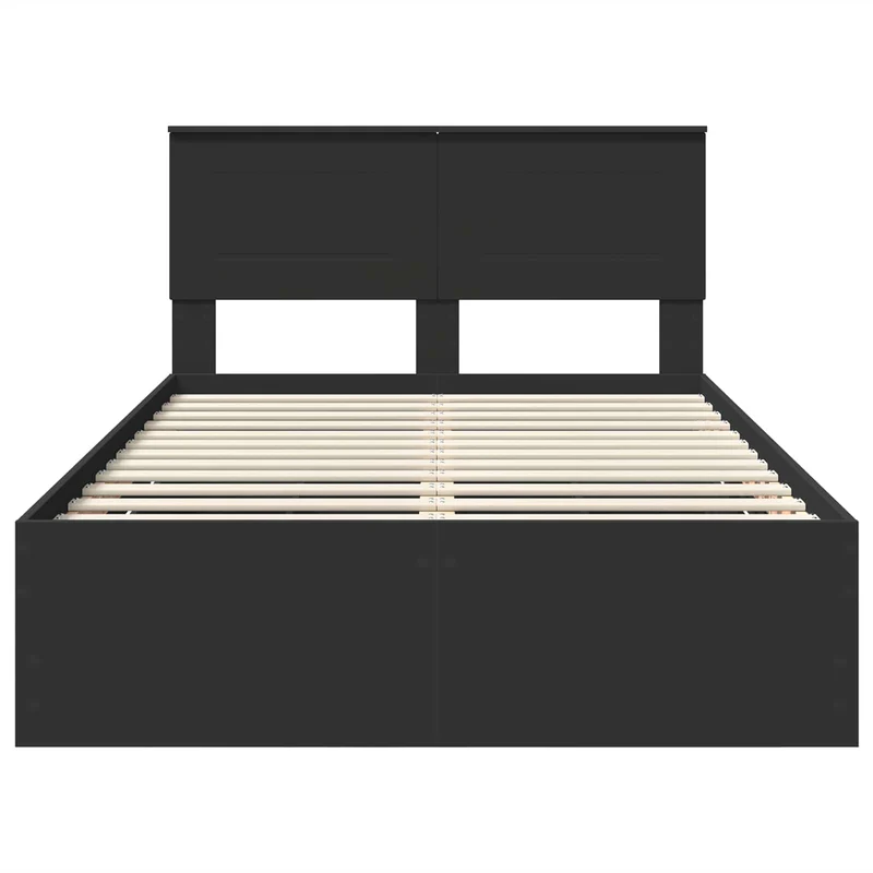 Bed Frame with Drawer Black 120 x 190 cm Engineer Wood