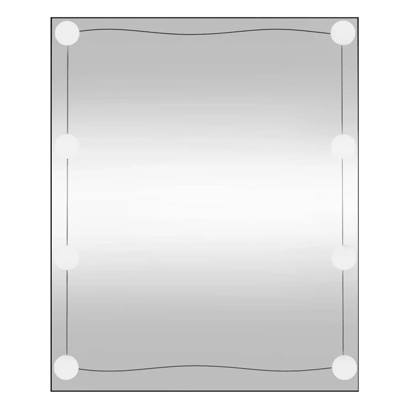 Wall Mirror with LED Lights 50x60 cm Glass Rectangle