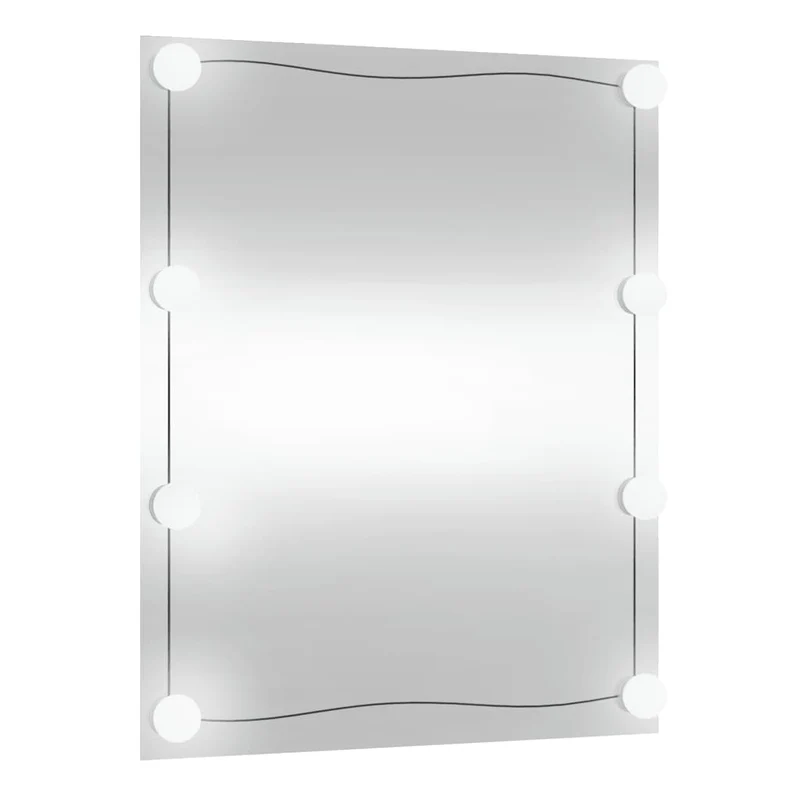 Wall Mirror with LED Lights 50x60 cm Glass Rectangle