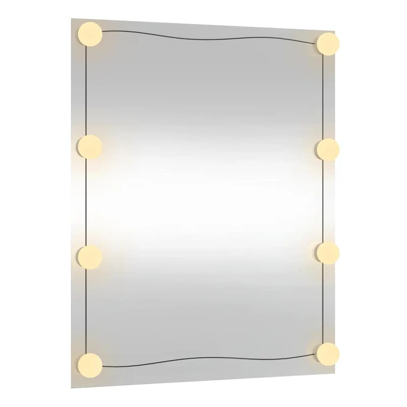 Wall Mirror with LED Lights 50x60 cm Glass Rectangle