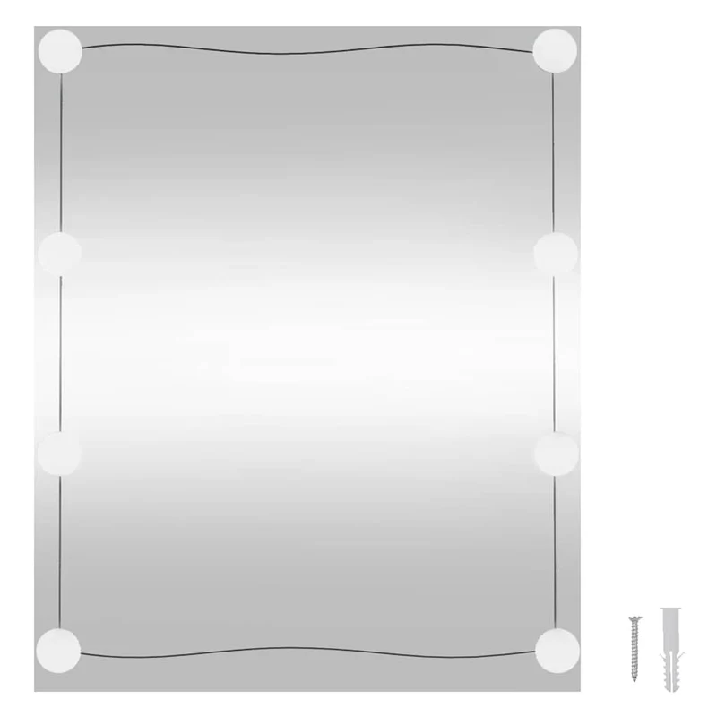 Wall Mirror with LED Lights 50x60 cm Glass Rectangle