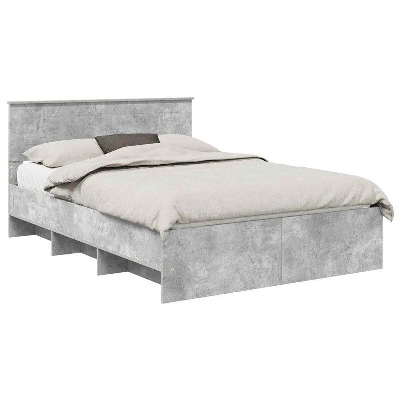 Bed Frame Concrete Grey 140 x 200 cm Engineered Wood