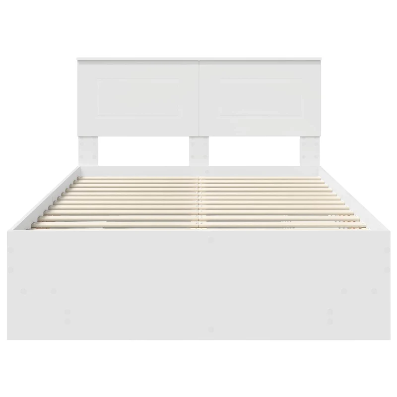 Bed Frame White 135 x 190 cm Engineered Wood