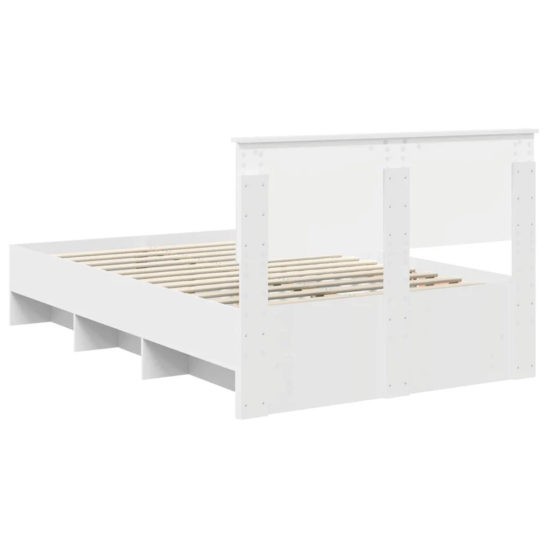 Bed Frame White 135 x 190 cm Engineered Wood