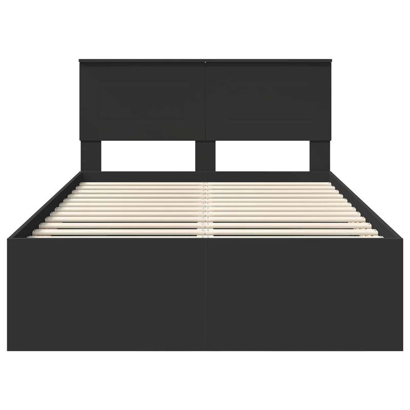 Bed Frame Black 135 x 190 cm Engineered Wood
