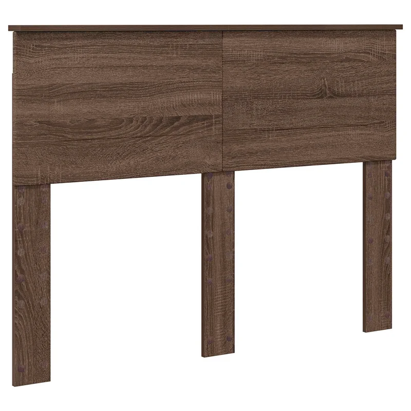 Bed Frame Brown Oak 135 x 190 cm Engineered Wood