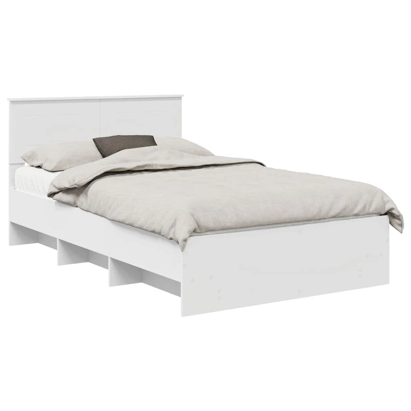 Bed Frame White 120 x 190 cm Engineered Wood