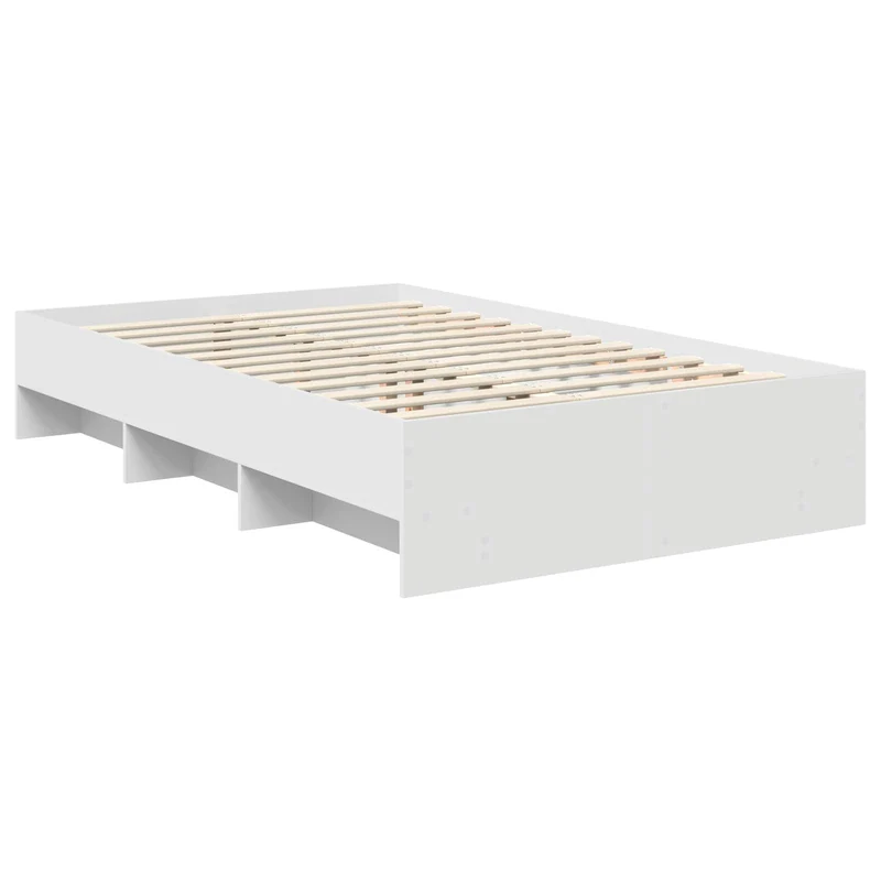 Bed Frame White 120 x 190 cm Engineered Wood