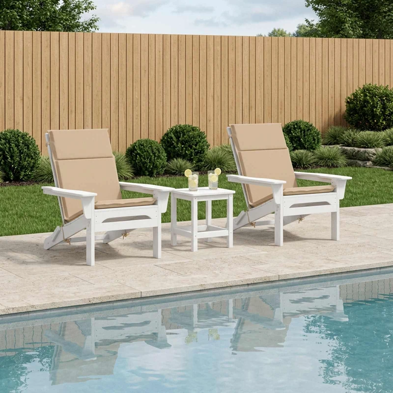 High Back Chair Cushion GEMERT 2 pcs 100% Polyester Sand