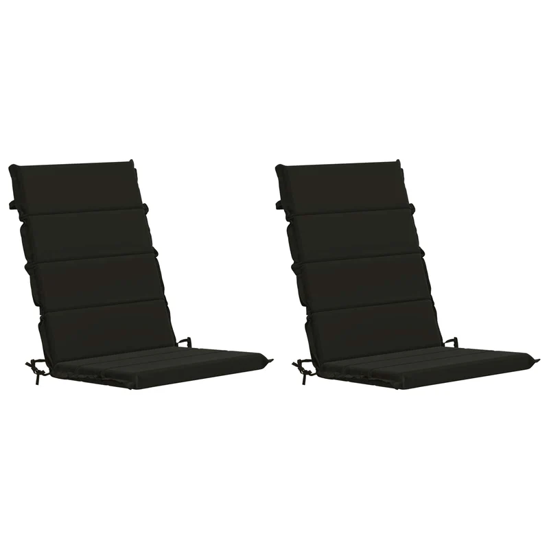 High Back Chair Cushion GEMERT 2 pcs 100% Polyester Black