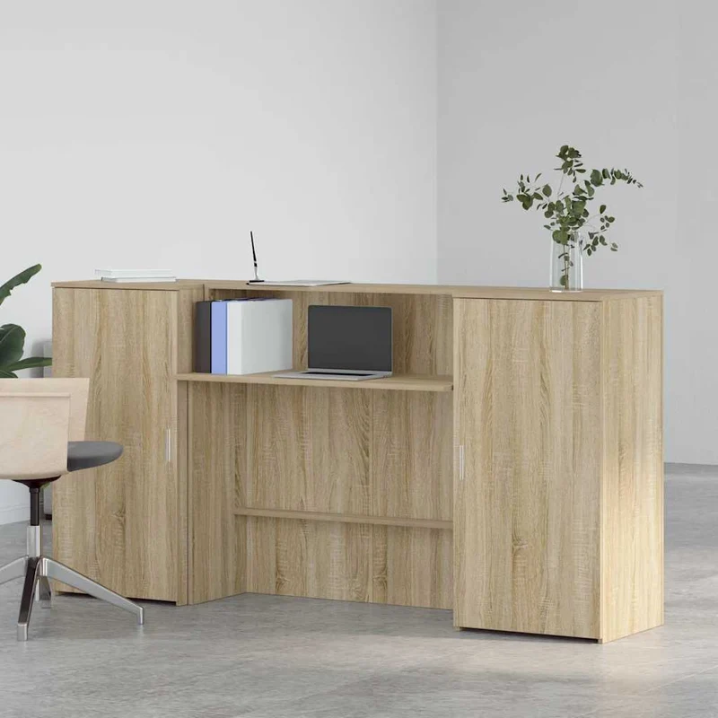Reception Desk Sonoma Oak 200x50x103,5 cm Engineered Wood