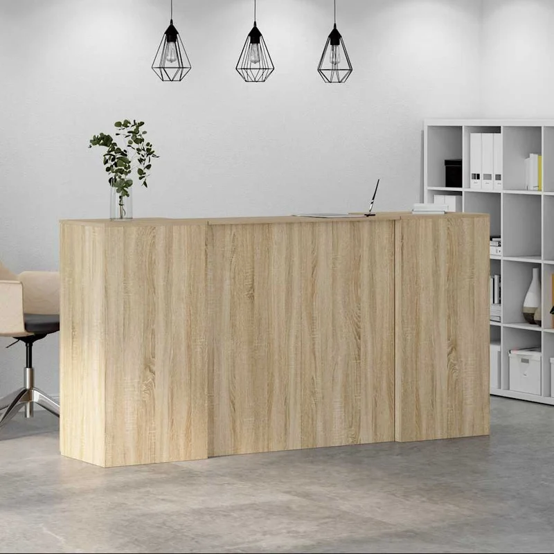 Reception Desk Sonoma Oak 200x50x103,5 cm Engineered Wood