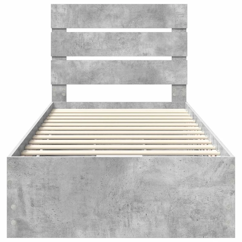 Bed Frame with Drawer Concrete Grey 90 x 190 cm Engineer Wood