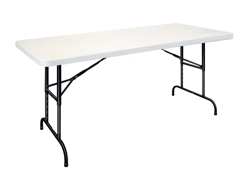 Table polypro 1.83 x 76 cm Réglable en hauteur