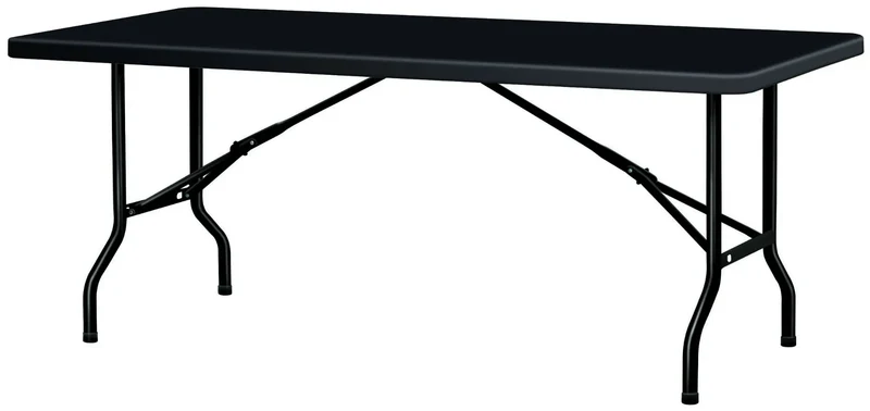 Table pliante plastique plateau noir 183 x 76 cm