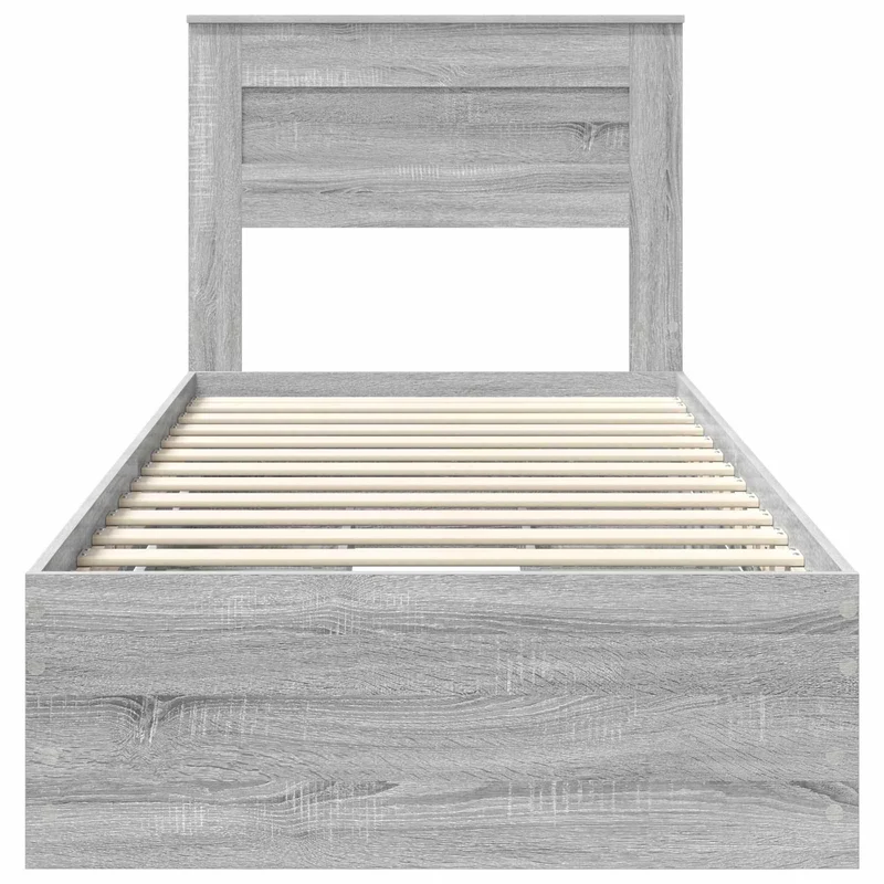 Bed Frame with Drawer Grey Sonoma 100 x 200 cm Engineer Wood