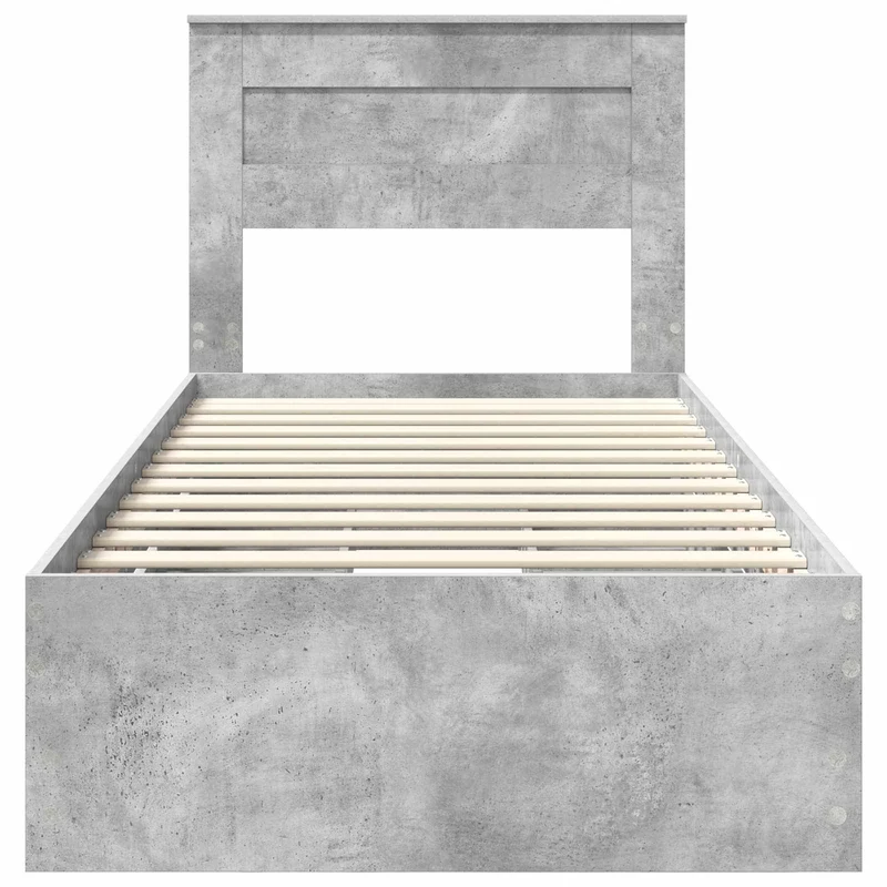 Bed Frame with Drawer Concrete Grey 90 x 190 cm Engineer Wood